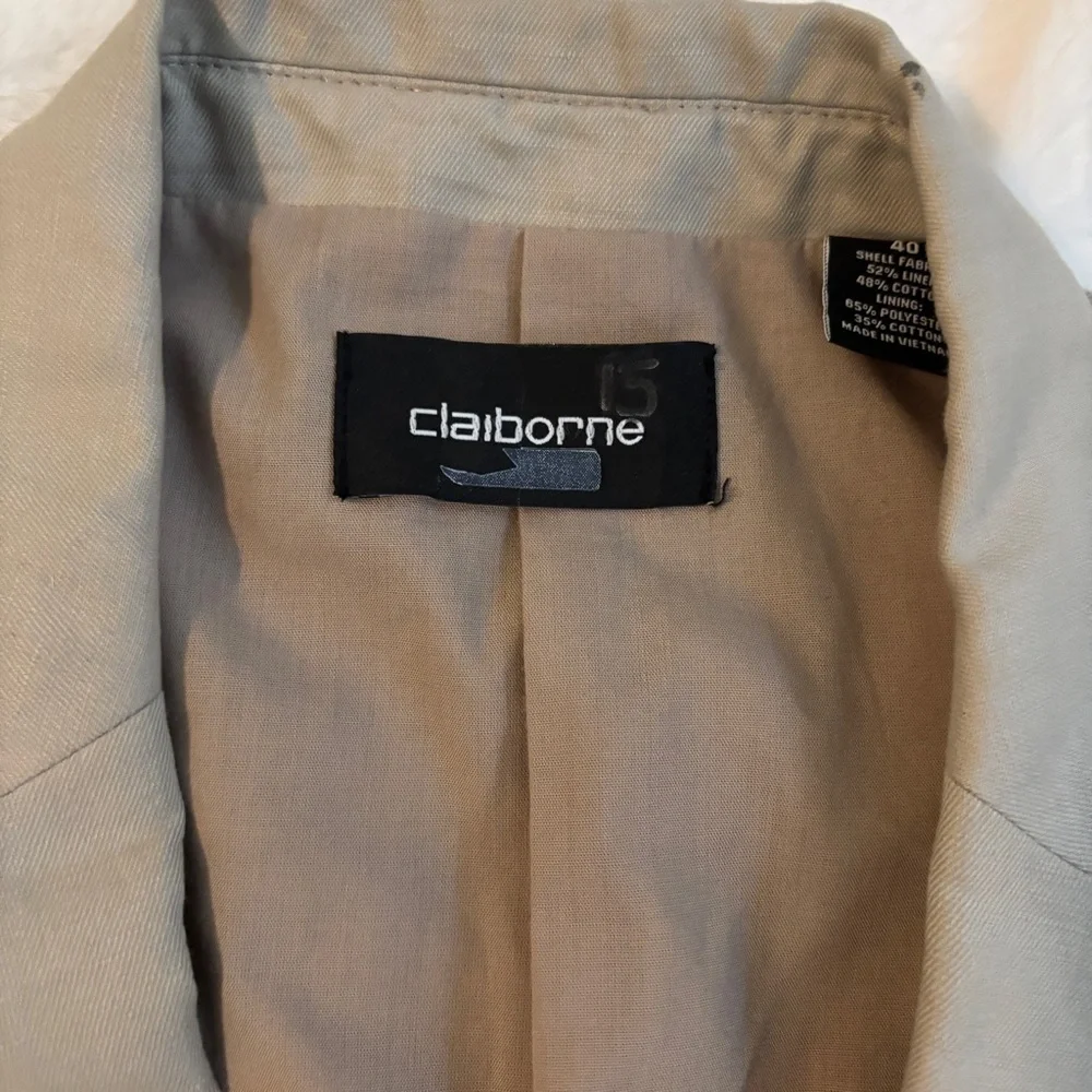 Claiborne Classic Linen Tan Blazer Sportcoat‎ Size 40